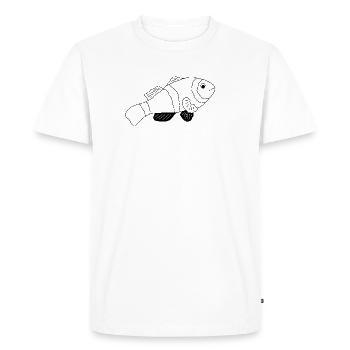 Clownfish - Graphic black and white - Men's Premium Organic T-Shirt - white - Front - Nico (187cm)