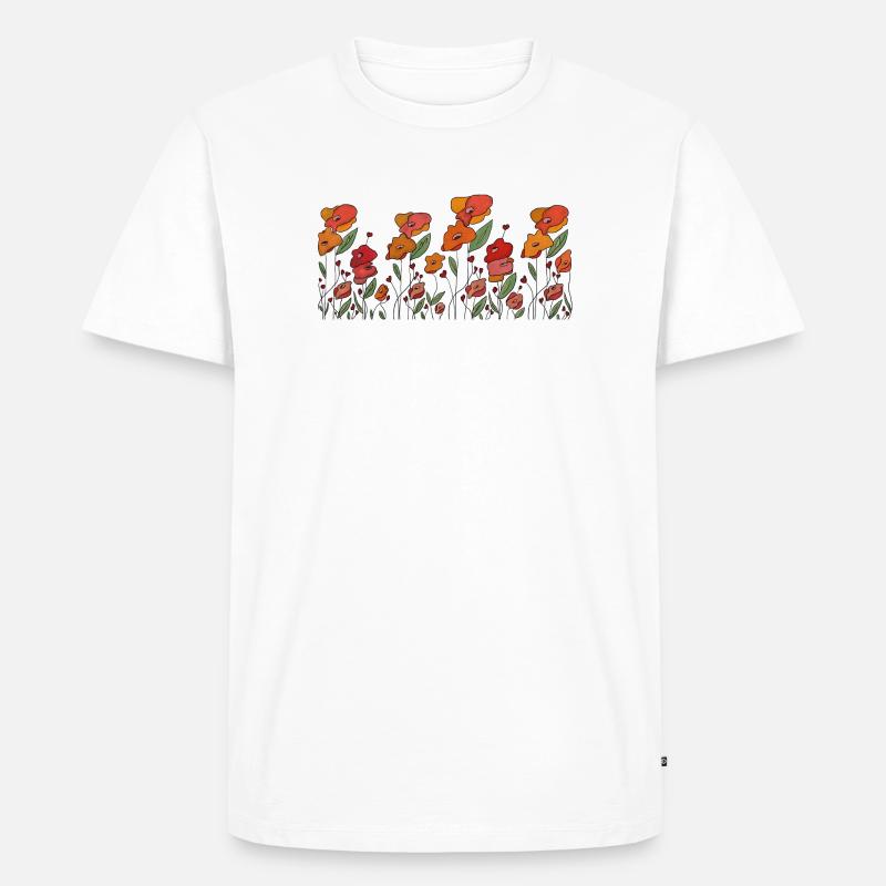 Mohnborte - Männer Premium Bio T-Shirt - Weiß