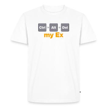 Ctrl Alt Del my Ex for Gamers and Nerds, Split - Men's Premium Organic T-Shirt - white - Front - Nico (187cm)