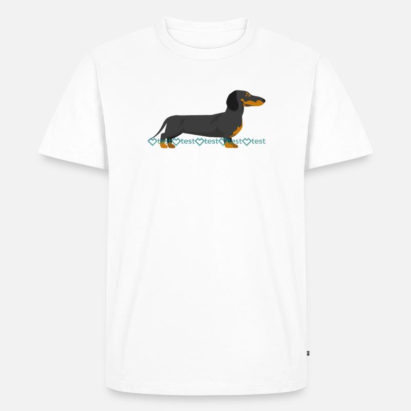 Dackel Bild - Männer Premium Bio T-Shirt - Weiß