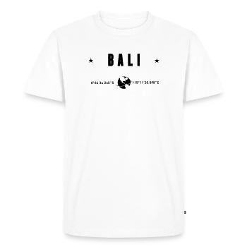 Bali Indonesia Coordinates Gps Globe - Men's Premium Organic T-Shirt - white - Front - Nico (187cm)