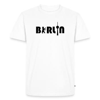 Berlin - Men's Premium Organic T-Shirt - white - Front - Nico (187cm)