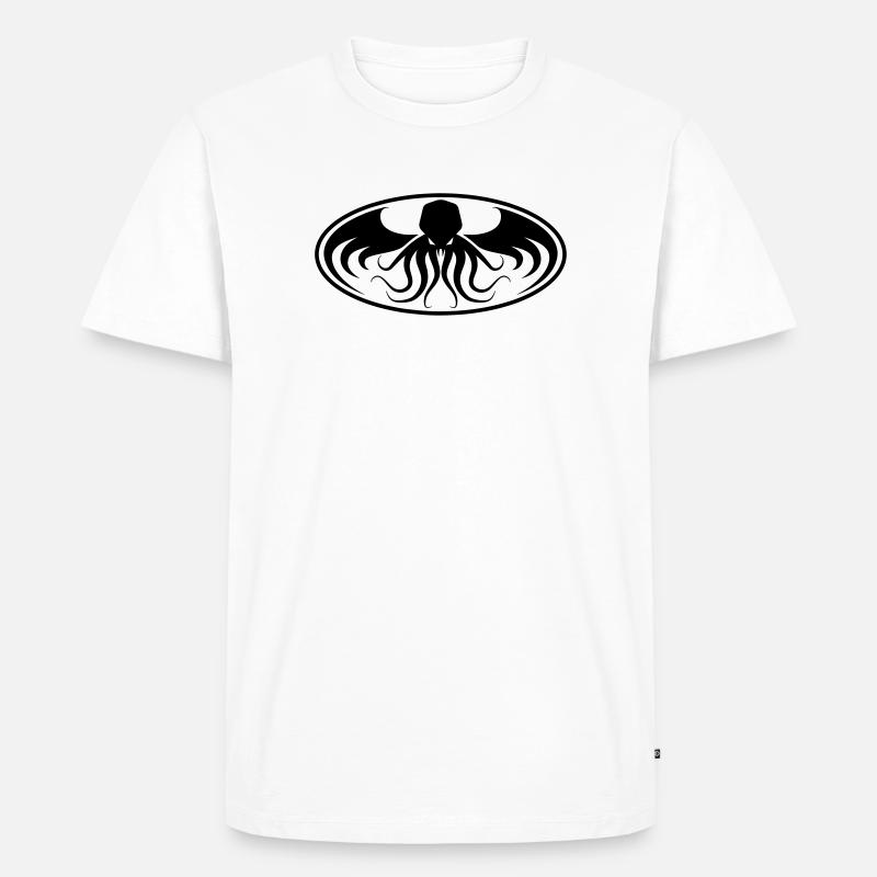 Cthulhu Dark Emblem Parodie - Männer Premium Bio T-Shirt - Weiß