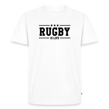 Rugby - T-shirt Premium bio Homme - blanc - Devant - Nico (187cm)
