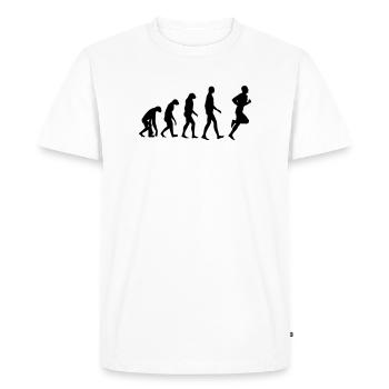 Course à Pied / Running / Jogging / Coureur - T-shirt Premium bio Homme - blanc - Devant - Nico (187cm)