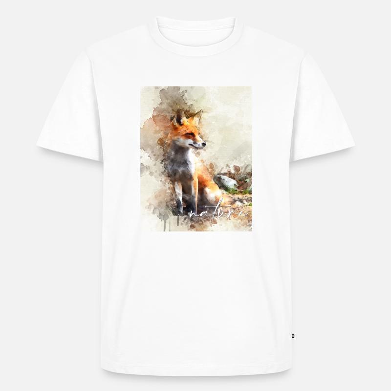 Fuchs - Männer Premium Bio T-Shirt - Weiß