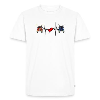 Fréquence cardiaque des camions - T-shirt Premium bio Homme - blanc - Devant - Nico (187cm)