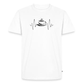 Café Café Heartbeat Icône Icône Logo Graphique - T-shirt Premium bio Homme - blanc - Devant - Nico (187cm)