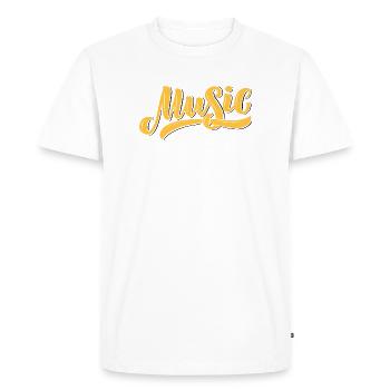 Conception musicale illustrative avec des tons chauds - T-shirt Premium bio Homme - blanc - Devant - Nico (187cm)