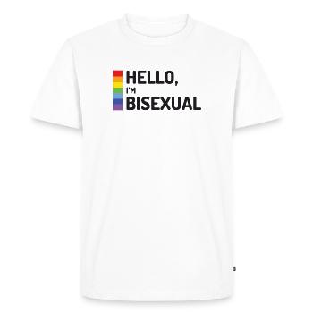 Bonjour, je suis bisexuel - T-shirt Premium bio Homme - blanc - Devant - Nico (187cm)