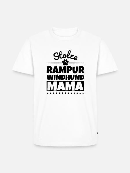 Stolze Rampur-Windhund Mama - Männer Premium Bio T-Shirt - Weiß