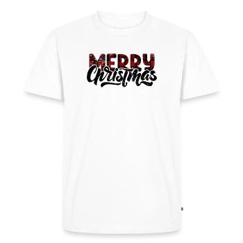 Typographie Plaid Glitch - T-shirt Premium bio Homme - blanc - Devant - Nico (187cm)