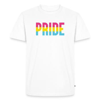 Mois de la fierté LGBT - Fierté pansexuelle - T-shirt Premium bio Homme - blanc - Devant - Nico (187cm)