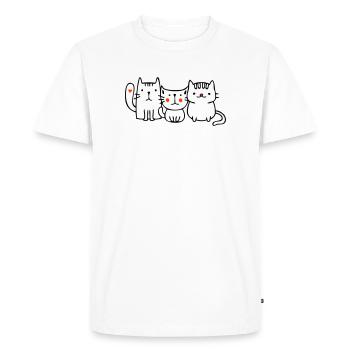 Chats, amis - T-shirt Premium bio Homme - blanc - Devant - Nico (187cm)