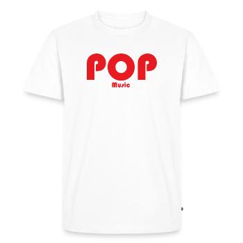 Conception de musique POP rétro rouge - T-shirt Premium bio Homme - blanc - Devant - Nico (187cm)