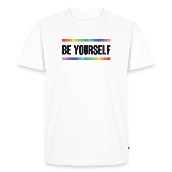 LGBTQ Pride Month - Be Yourself - Men's Premium Organic T-Shirt - white - Front - Nico (187cm)
