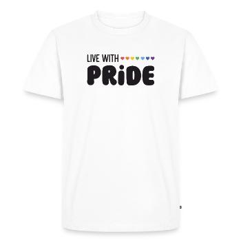 LGBTQ Pride Month - Live with Pride - Men's Premium Organic T-Shirt - white - Front - Nico (187cm)