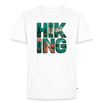 Sentiers de randonnée Amour Plein air Nature Montagne - T-shirt Premium bio Homme - blanc - Devant - Nico (187cm)