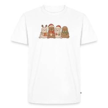 Seals and walruses Children Boys Girls Christmas - Men's Premium Organic T-Shirt - white - Front - Nico (187cm)