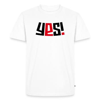 Yes! - Men's Premium Organic T-Shirt - white - Front - Nico (187cm)