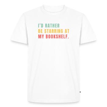 I prefer to stare at the bookshelf - Men's Premium Organic T-Shirt - white - Front - Nico (187cm)