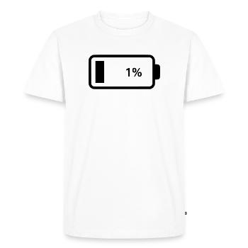 Empty battery battery 1% - Men's Premium Organic T-Shirt - white - Front - Nico (187cm)