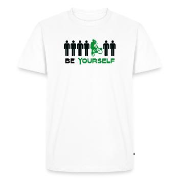 Cycling ball, cycleball, cyclisme en salle - T-shirt Premium bio Homme - blanc - Devant - Nico (187cm)
