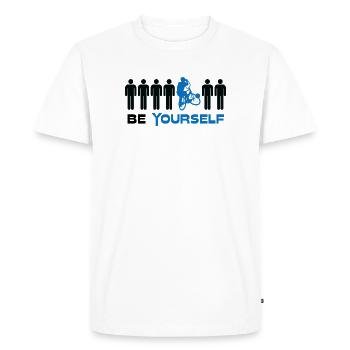 Cycling ball, cycleball, cyclisme en salle - T-shirt Premium bio Homme - blanc - Devant - Nico (187cm)