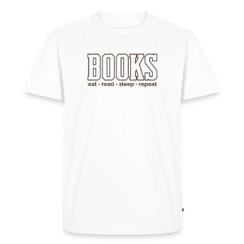 Rythme du livre : Mange, lis, dors - T-shirt Premium bio Homme - blanc - Devant - Nico (187cm)