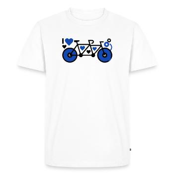 Romantic Tandem Heart Love - Men's Premium Organic T-Shirt - white - Front - Nico (187cm)