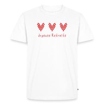 JOYEUSE RETRAITE. RETRAITE. RETRAITEE. RETRAITE - T-shirt Premium bio Homme - blanc - Devant - Nico (187cm)