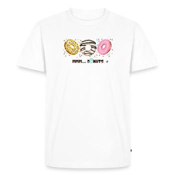 Illustration de Donuts glacés avec des vermicelles - T-shirt Premium bio Homme - blanc - Devant - Nico (187cm)