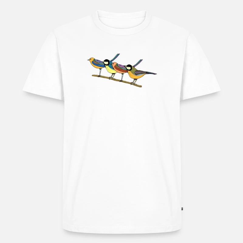 Bunte Vögel - Männer Premium Bio T-Shirt - Weiß