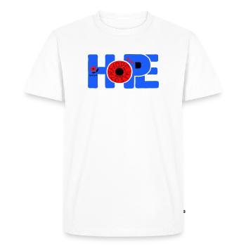 Hope Hoffnung - Men's Premium Organic T-Shirt - white - Front - Nico (187cm)