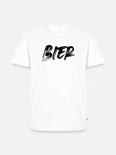 Bier - Männer Premium Bio T-Shirt - Weiß