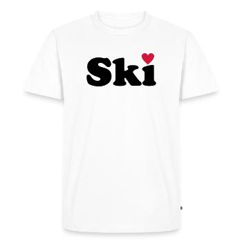 ski - Men's Premium Organic T-Shirt - white - Front - Nico (187cm)