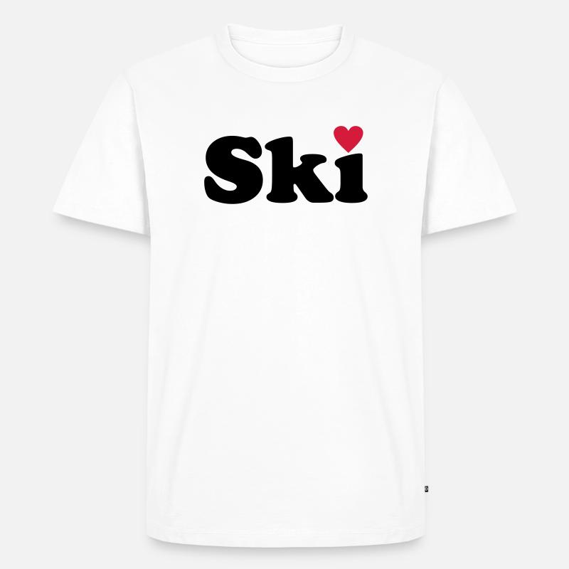 Ski - Männer Premium Bio T-Shirt - Weiß