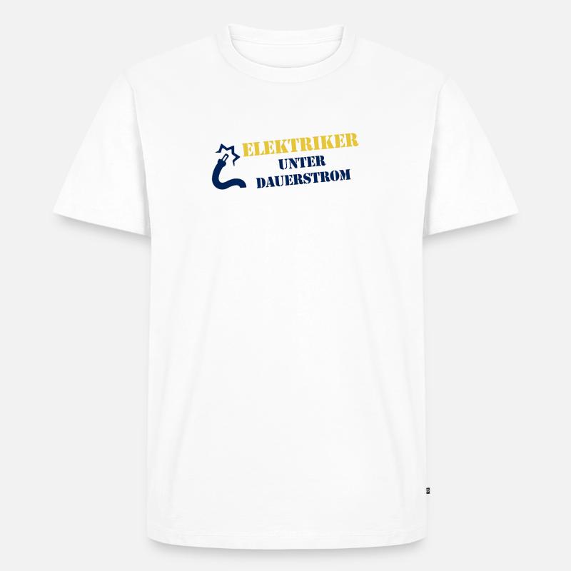 Elektriker Unter Dauerstrom - Männer Premium Bio T-Shirt - Weiß