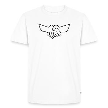 Handshake - © roil - Men's Premium Organic T-Shirt - white - Front - Nico (187cm)