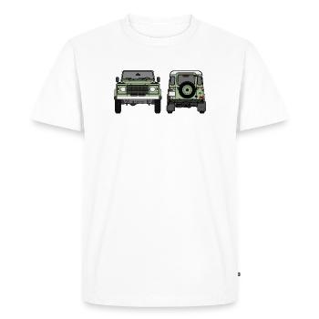 Defender - avant et arrière - T-shirt Premium bio Homme - blanc - Devant - Nico (187cm)