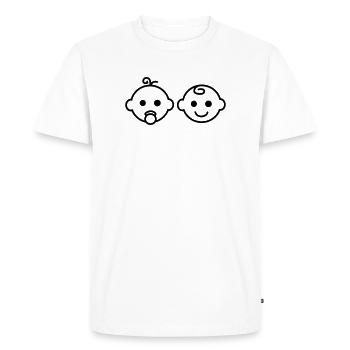 Jeune fille enceinte - T-shirt Premium bio Homme - blanc - Devant - Nico (187cm)