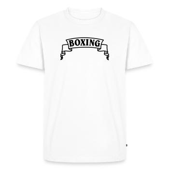 Boxing boxing text in pennant or banner - Men's Premium Organic T-Shirt - white - Front - Nico (187cm)