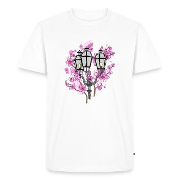 Cherry Blossom Lantern - Men's Premium Organic T-Shirt - white - Front - Nico (187cm)