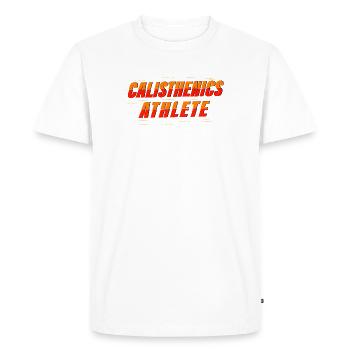 Athlète de calisténie – Art de la force - T-shirt Premium bio Homme - blanc - Devant - Nico (187cm)