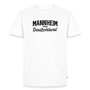 Mannheim Baden-Württemberg Germany Lettering - Men's Premium Organic T-Shirt - white - Front - Nico (187cm)