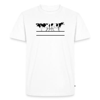 Black white cows monogram - Men's Premium Organic T-Shirt - white - Front - Nico (187cm)