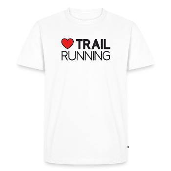 J’adore le trail running - T-shirt Premium bio Homme - blanc - Devant - Nico (187cm)