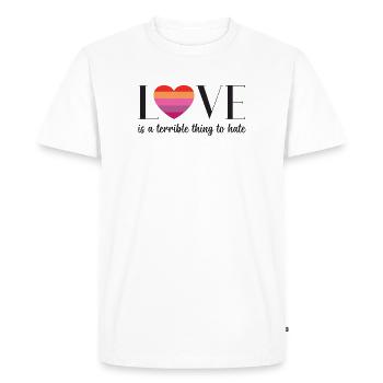 LGBT PrideMonth - Love is a terrible thing to hate - Men's Premium Organic T-Shirt - white - Front - Nico (187cm)
