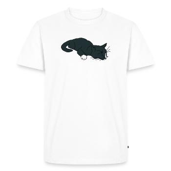 Chat endormi - T-shirt Premium bio Homme - blanc - Devant - Nico (187cm)