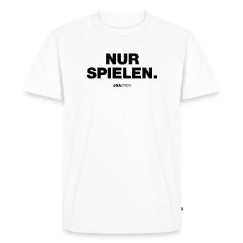 Nur spielen (JGA - Enterrement de vie de garçon) - T-shirt Premium bio Homme - blanc - Devant - Nico (187cm)